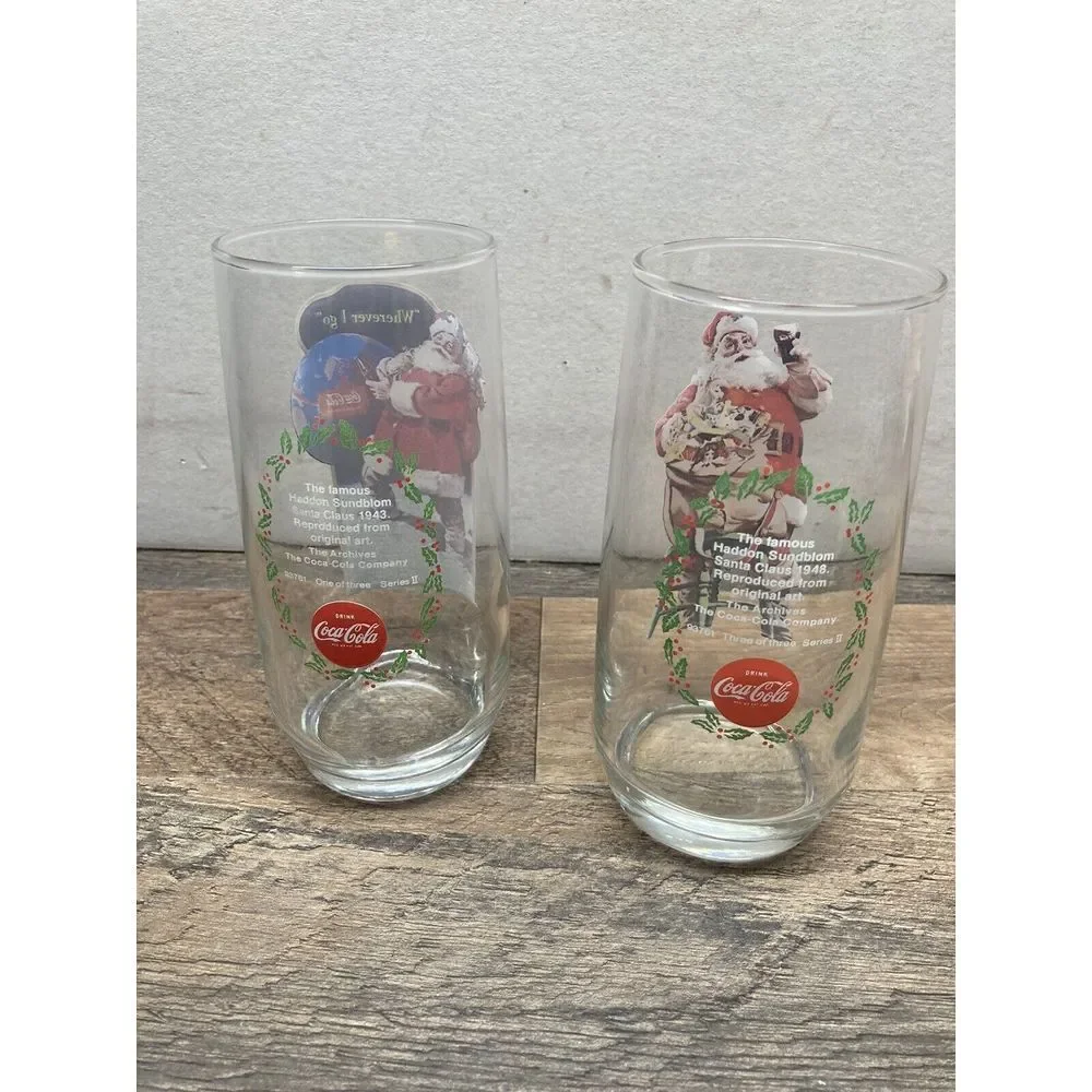 Vintage‎ Haddon Sundblom Santa Coca Cola Glasses